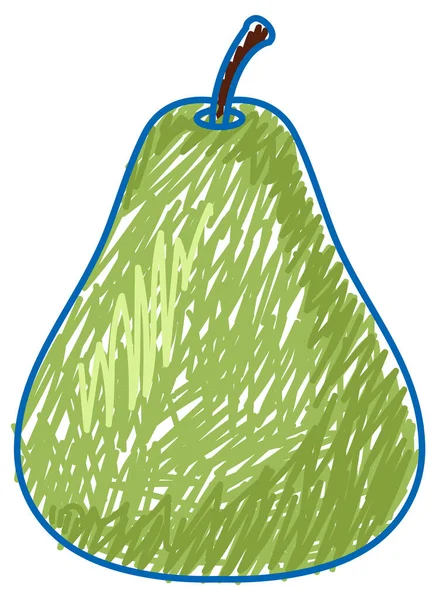 Pear Pencil Colour Child Scribble Style Illustration — Stock vektor