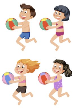 Yazlık çocuk karakterleri çizim