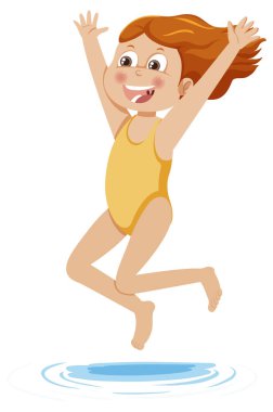 Summer kid cartoon character illustration