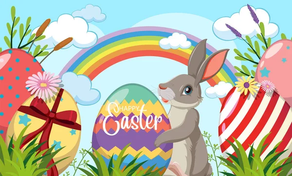 Happy Easter Day Vector Banner Poster Design Illustration — Stock Vector