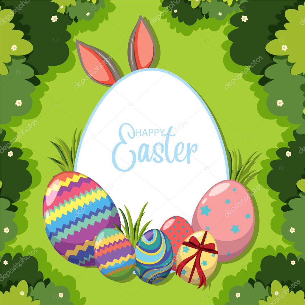 Happy Easter Greeting Card Template illustration
