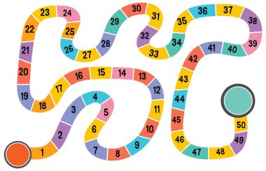 Çocuk illüstrasyonu için basit bir masa oyunu şablonu