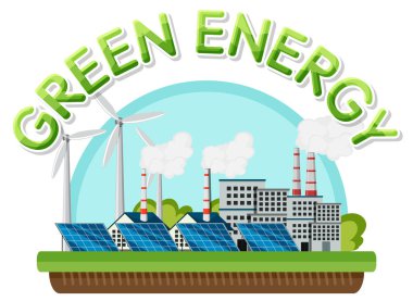 Alternative green energy vector concept illustration