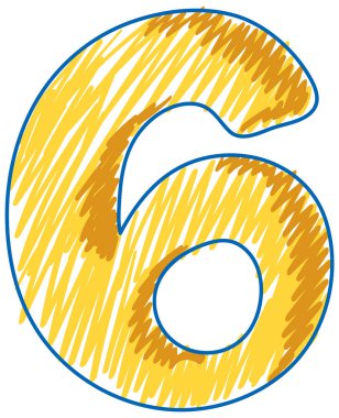 Kalem renginde altı numara basit bir taslak çizimi