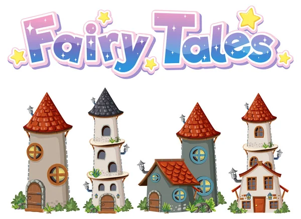 Fairy Tales Text Design Illustration — Stock Vector