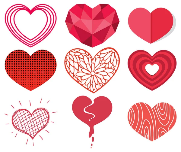 Σύνολο Κόκκινης Απεικόνισης Της Καρδιάς — Διανυσματικό Αρχείο