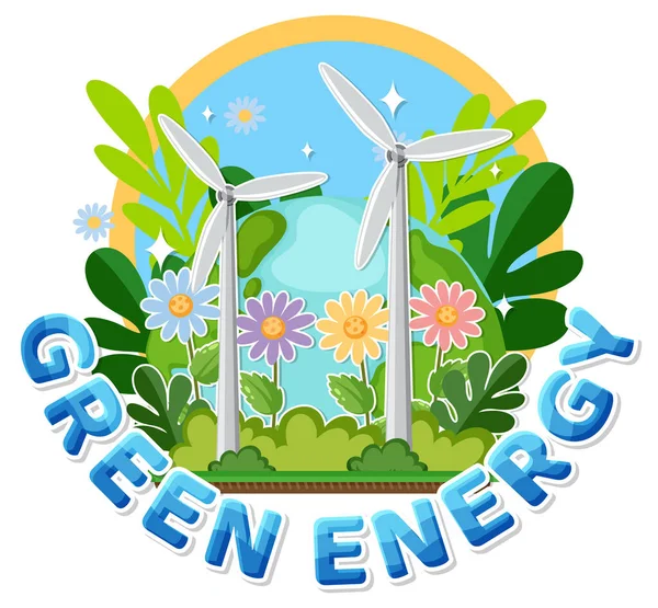 Alternative Green Energy Vector Concept Illustration — Stockvektor