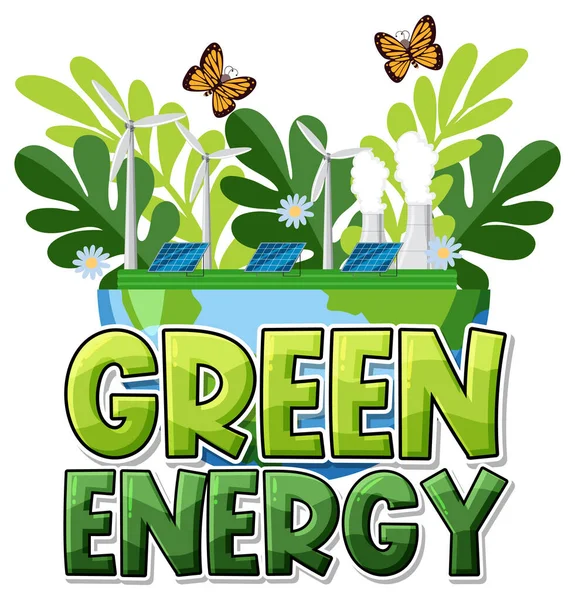 Illustrazione Del Concetto Vettore Alternativo Energia Verde — Vettoriale Stock