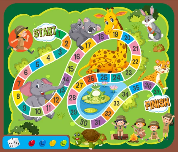 stock vector Simple board game for children template illustration