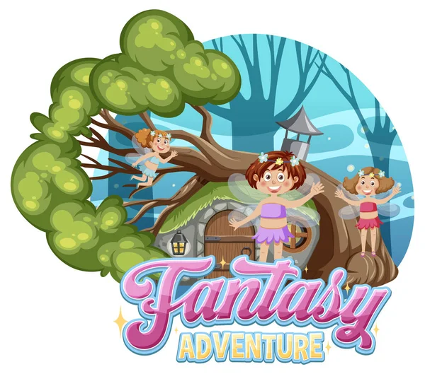 Fantasy Adventure Text Für Banner Design Illustration — Stockvektor