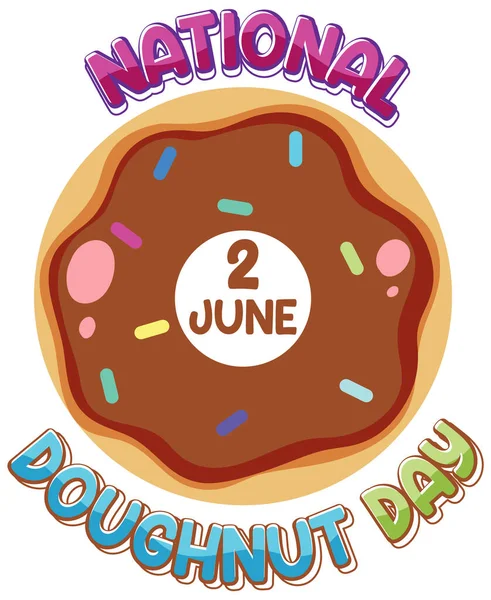 Haziran Logo Illüstrasyonunda Mutlu Çörek Günleri — Stok Vektör