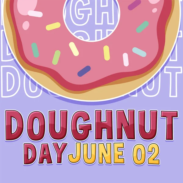Happy Donghnut Day June Illustration — стоковый вектор