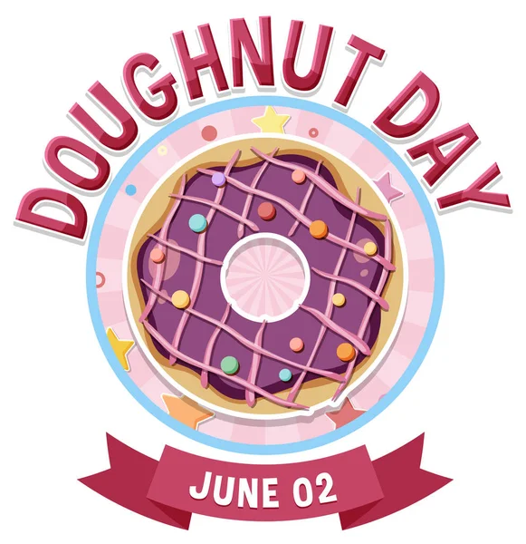 Bonne Journée Beignet Juin Illustration Logo — Image vectorielle