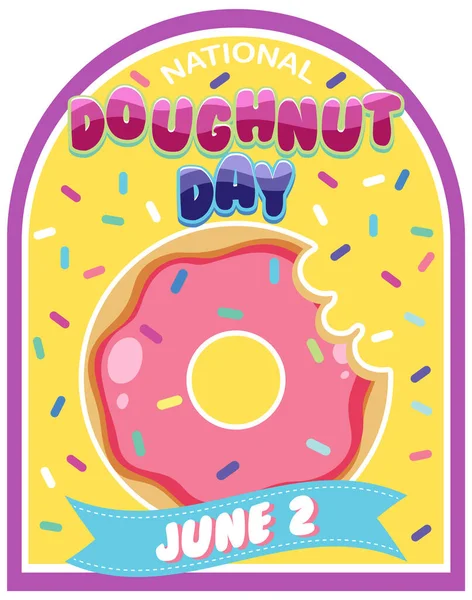 Feliz Dia Donuts Junho Ilustração — Vetor de Stock