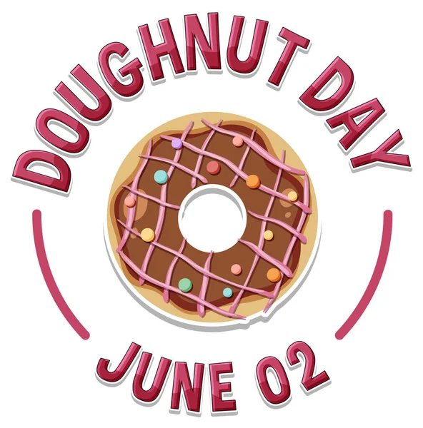 Feliz Dia Donuts Junho Ilustração Logotipo — Vetor de Stock