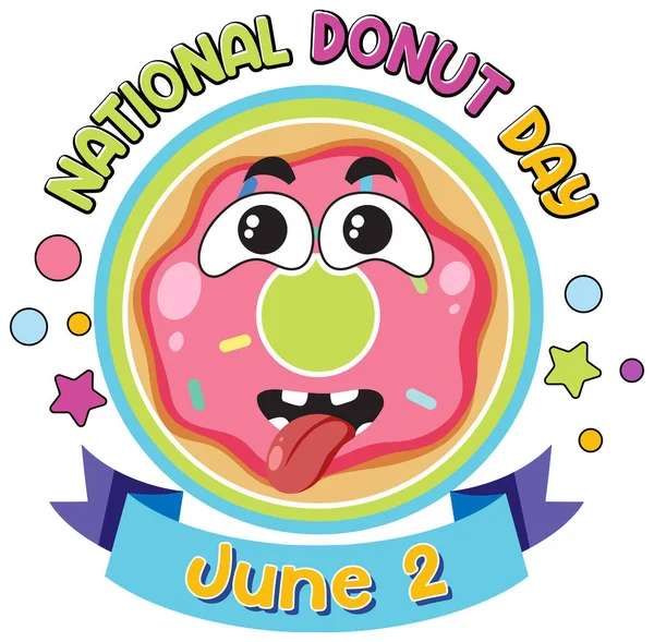 Haziran Logo Illüstrasyonunda Mutlu Çörek Günleri — Stok Vektör