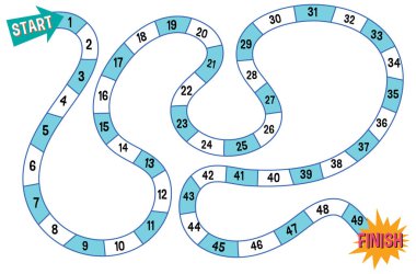 Çocuk illüstrasyonu için basit bir masa oyunu şablonu