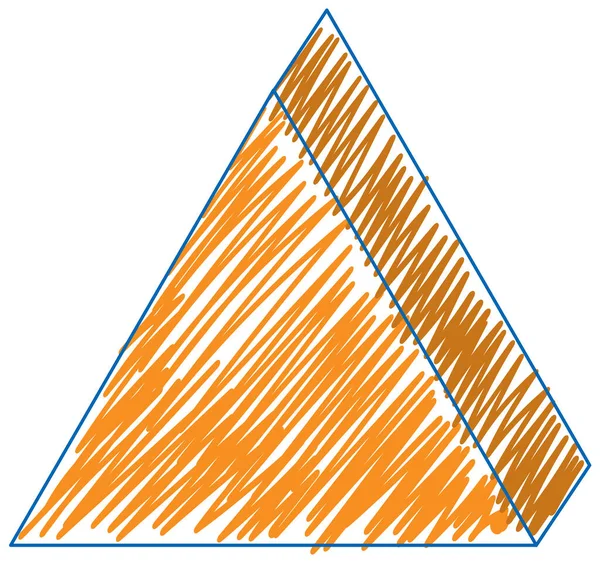 Disegno Matita Triangolare Colore Matita Disegno Semplice Stile — Vettoriale Stock