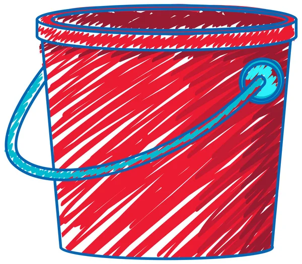 Bucket Pencil Colour Sketch Simple Style Illustration — Stock Vector