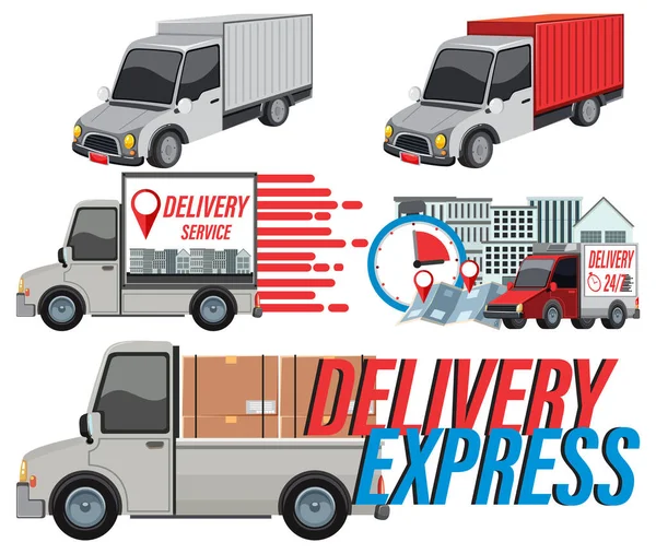 Set Delivery Element Illustration — Stock Vector