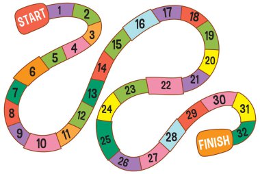 Çocuk illüstrasyonu için basit bir masa oyunu şablonu