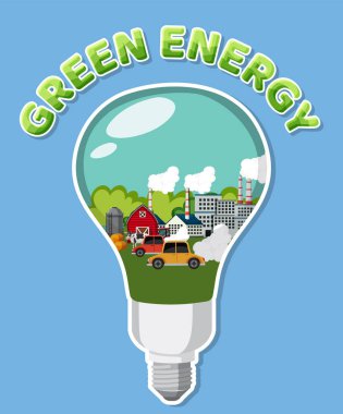 Alternative green energy vector concept illustration