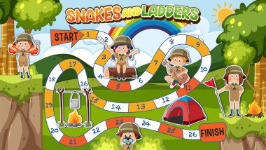 Çocuk tasviri için basit bir tahta oyunu