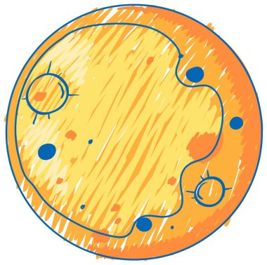 Ay kalem rengi çocuk çizim biçimi illüstrasyonu