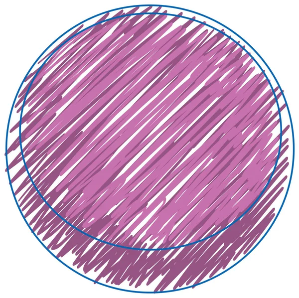Sphere Shape Pencil Colour Child Scribble Style Illustration — Stock Vector