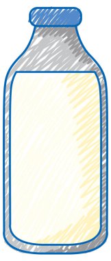 Kalem renginde süt basit bir taslak çizimi