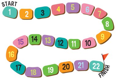 Çocuk illüstrasyonu için basit bir masa oyunu şablonu