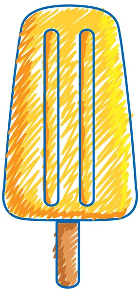 Ice Cream Pencil Colour Sketch Simple Style Illustration — Stockvector