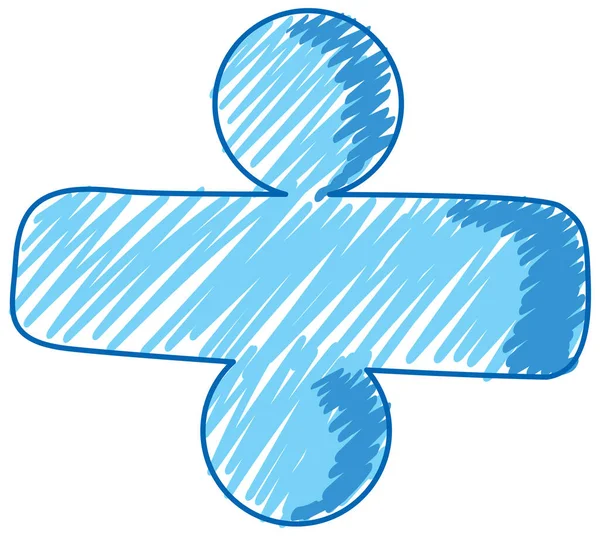 Symbole Signe Division Mathématique Crayon Croquis Couleur Illustration Style Simple — Image vectorielle