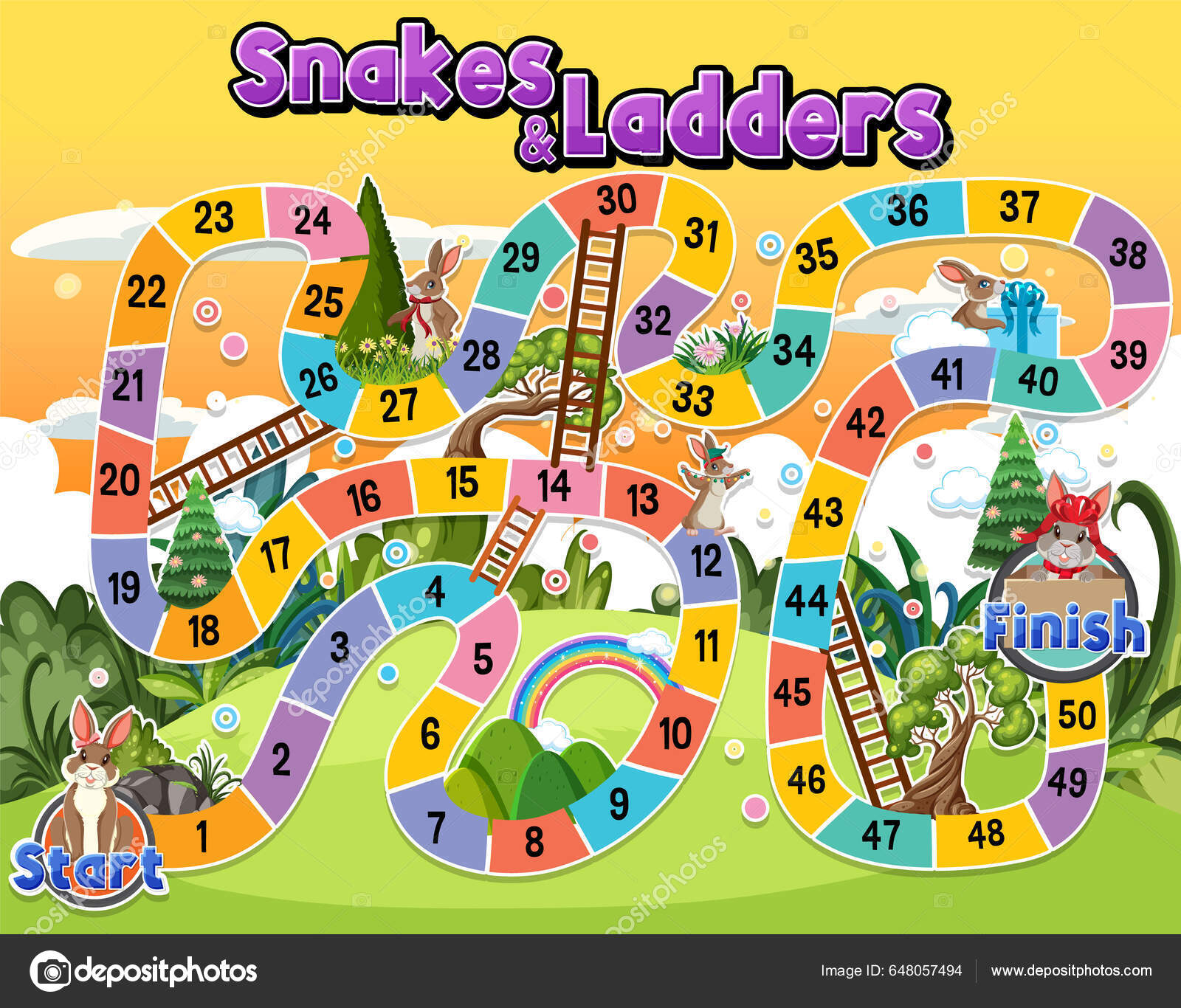 Vetores de Cobras E Escadas Boardgame e mais imagens de Snakes and