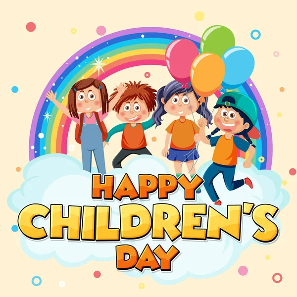 Illustration Bannière Happy Children Day — Image vectorielle