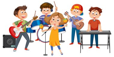 Çocuk müzik aleti illüstrasyon oyun