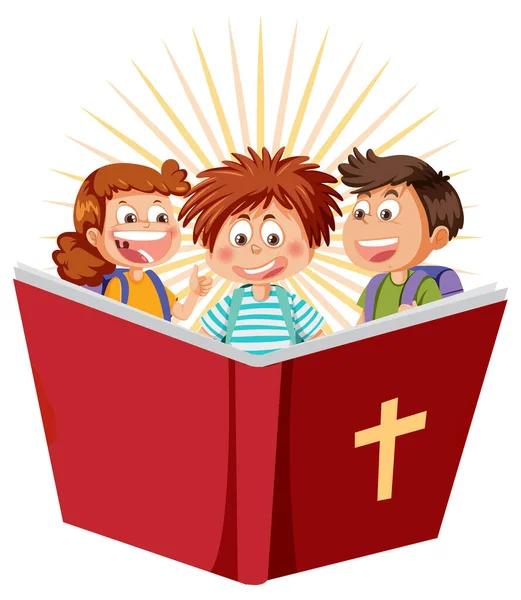 Christian Kids Cartoon Character Illustration — Stock Vector