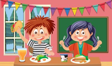 Gıda grubu resimli çocuk.