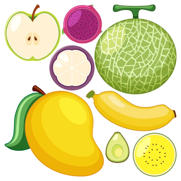 Eine Sammlung Verschiedener Früchte Illustration — Stockvektor