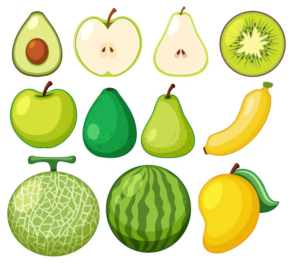 Eine Sammlung Verschiedener Früchte Illustration — Stockvektor
