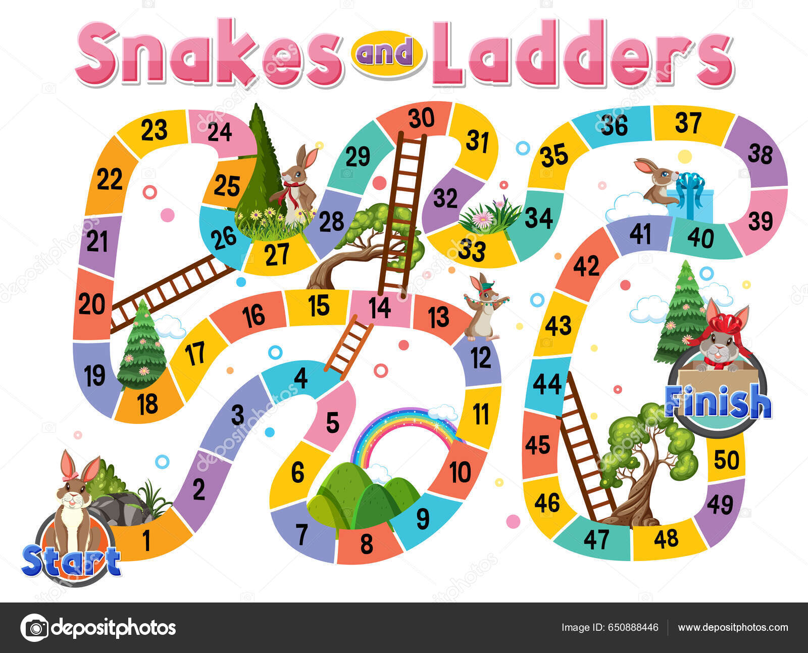 Snakes and ladders board game