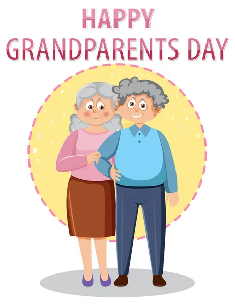 Mutlu Büyük Ebeveynler Günü Afişi — Stok Vektör