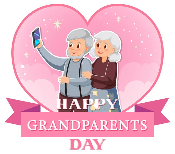 Ziua Bunicului Ilustrație Banner Fericit — Vector de stoc