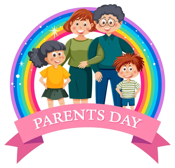 Ziua Părinților Ilustrație Banner Fericit — Vector de stoc