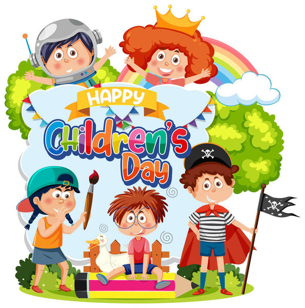 Isolated children's day icon illustration