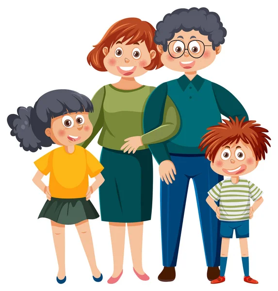 Happy Family Cartoon Isolated Illustration — Stock Vector