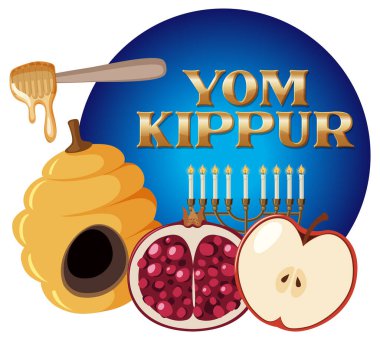 Yom Kippur Yahudi Günü illüstrasyonu