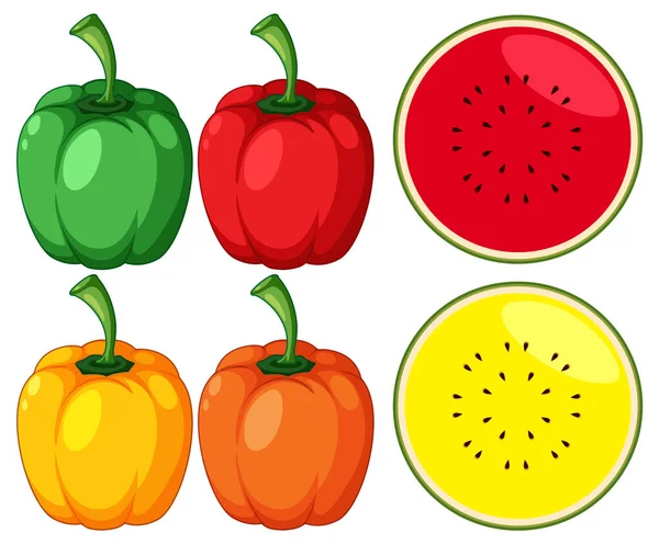 Una Colección Diferentes Frutas Ilustración — Vector de stock