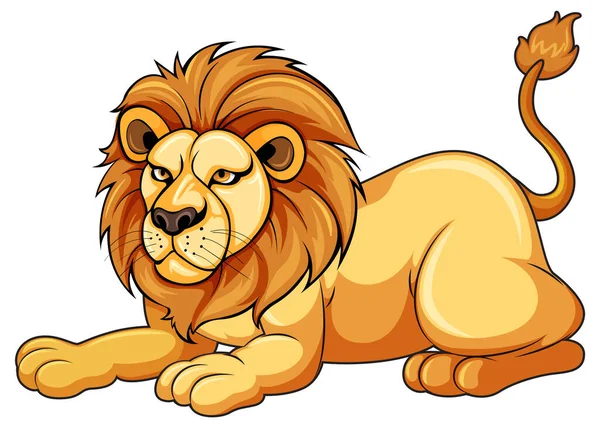 Lion Reposant Sur Sol Illustration — Image vectorielle