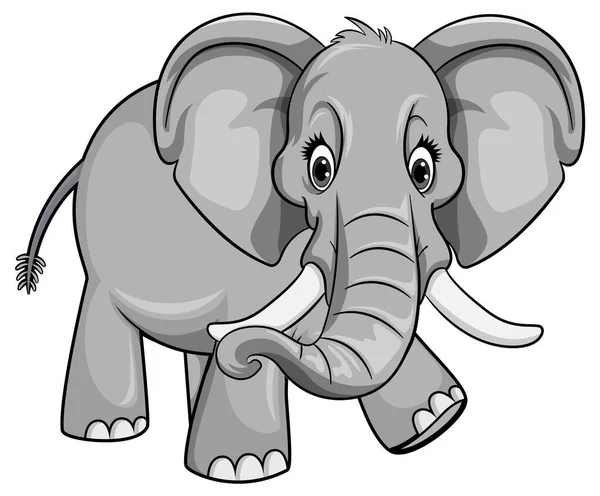 Elefante Lindo Ilustración Estilo Dibujos Animados — Archivo Imágenes Vectoriales